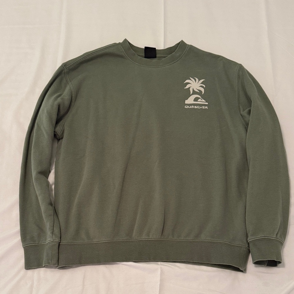 Quiksilver Men's Green Crewneck Sweatshirt